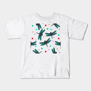 Dragonflies on White Kids T-Shirt